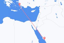 Vluchten van Yanbu, Saoedi-Arabië naar Kos, Griekenland