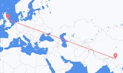 Flyrejser fra Diqing Tibetansk Autonome Præfektur, Kina til Newcastle upon Tyne, England