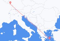ギリシャのミコノス島からから、ドイツのザールブリュッケンまでのフライト