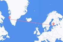 Flyreiser fra Helsingfors, Finland til Maniitsoq, Grønland