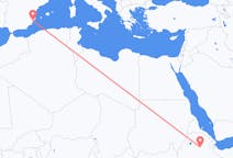 Vluchten van Dessie, Ethiopië naar Alicante, Spanje