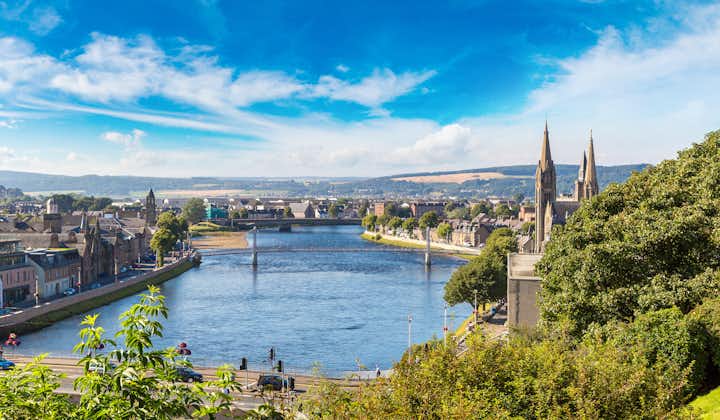 Photo of cityscape of Inverness, Scotland in a beautiful summer day, United Kingdom.