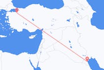 Lennot Kuwait Citystä, Kuwait Bursaan, Turkki