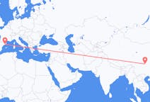 Flyreiser fra Chongqing, til Barcelona
