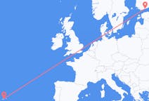 Flights from São Jorge Island, Portugal to Helsinki, Finland