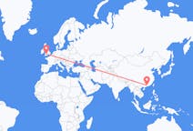Flyg från Guangzhou, Kina till Cardiff, Wales