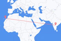 印度出发地 海得拉巴 (巴基斯坦)飞往印度目的地 兰萨罗特岛的航班