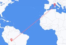 Flyreiser fra Trinidad, Bolivia til Alghero, Italia