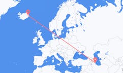 Flights from the city of Lankaran, Azerbaijan to the city of Egilsstaðir, Iceland