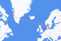 Flights from Aalborg, Denmark to Maniitsoq, Greenland