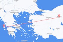 トルコのアンカラからから、ギリシャのケファリニアまでのフライト