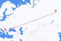 Fly fra Mirnyj til Skopje