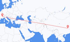 Flyreiser fra Wuhan, Kina til Chambéry, Frankrike