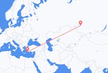 Flyrejser fra Novosibirsk, Rusland til Rhodos, Grækenland