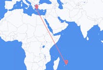 モーリシャスのモーリシャス島出身から、ギリシャのサントリーニ島までのフライト