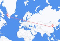 중국 베이징 출발, 그린란드 누크 도착 항공편