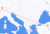 Lennot Ankarasta, Turkki Berniin, Sveitsi