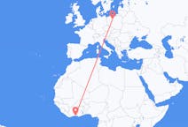 Flyreiser fra Abidjan, Elfenbenskysten til Bydgoszcz, Polen