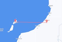 モロッコのから ゲルミン、スペインのへ ランサローテ島フライト
