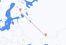 Flyreiser fra Muntlig, Kasakhstan til Joensuu, Finland