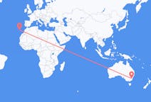 Vluchten van Canberra naar Funchal