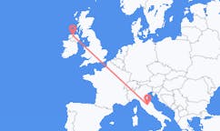 Flyreiser fra Perugia, Italia til Derry, Nord-Irland