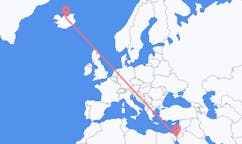航班从以色列埃拉特市到阿克雷里市，冰岛塞尔