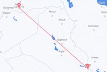 Flyg från Basra, Irak till Sanliurfa, Turkiet