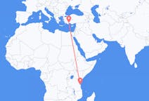Flyg från Dar es-Salaam till Antalya