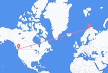 Vluchten van Vancouver, Canada naar Alta, Noorwegen