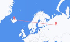 Flights from the city of Syktyvkar, Russia to the city of Akureyri, Iceland
