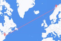 Flug frá Washington, D. C. Til Narvik
