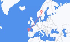 Flyreiser fra La Coruña, Spania til Rörbäcksnäs, Sverige