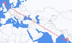 Flyg från Bokpyin, Myanmar (Burma) till Aberdeen, Skottland