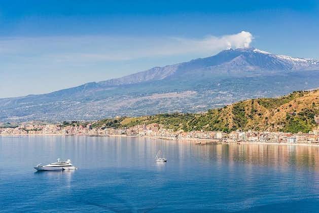 From Volcano to Sea: Private Tour of Etna and Taormina Boat Tour with tasting