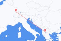 Flights from Ohrid in North Macedonia to Basel in Switzerland