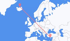 Flyrejser fra Grimsey, Island til Gazipaşa, Tyrkiet