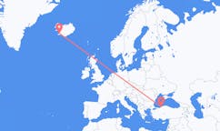 Flights from the city of Zonguldak, Turkey to the city of Reykjavik, Iceland