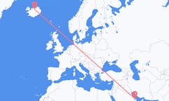 航班从巴林巴林岛市到阿克雷里市，冰岛塞尔