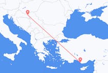クロアチアのオシエクからから、トルコのガジパシャまでのフライト