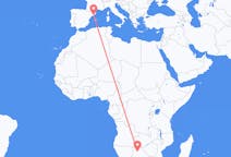 Flyrejser fra Maun, Botswana til Barcelona, Spanien