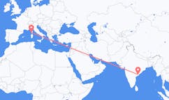 Flights from Rajahmundry, India to Ajaccio, France