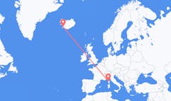 Flights from the city of Calvi, Haute-Corse, France to the city of Reykjavik, Iceland
