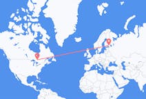 캐나다 티민스에서 출발해 핀란드 라펜란타에게(으)로 가는 항공편