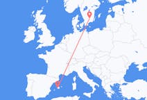 Vluchten van Växjö, Zweden naar Palma, Spanje