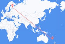 Flyrejser fra Brændt Fyr, Norfolk Island til Joensuu, Finland