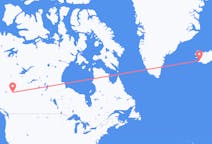 Vluchten van Dawson Creek, Canada naar Reykjavík, IJsland