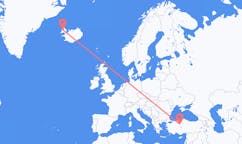 Flights from the city of Ankara, Turkey to the city of Ísafjörður, Iceland