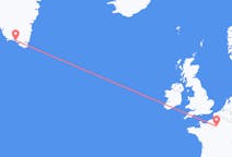 Flyg från Paris, Frankrike till Qaqortoq, Grönland