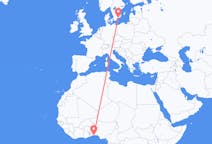 Flyreiser fra Cotonou, Benin til Karlskrona, Sverige